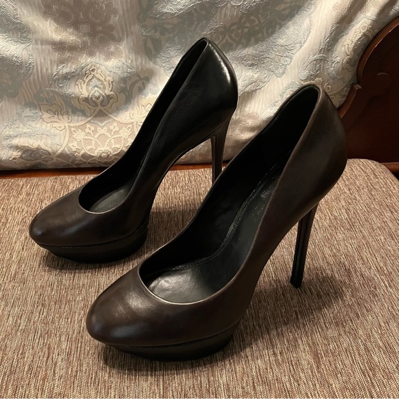 BRIAN ATWOOD Platform Heels BROWN / BLACK Glitter - Sz 10 (EU 41) Very nice! - Picture 9 of 16